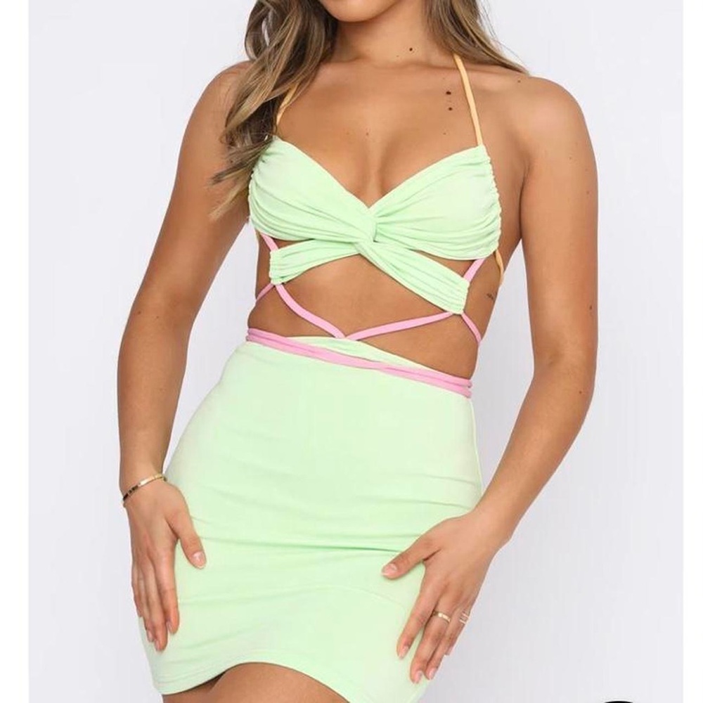 Try And Stop Me Mini Dress Lime